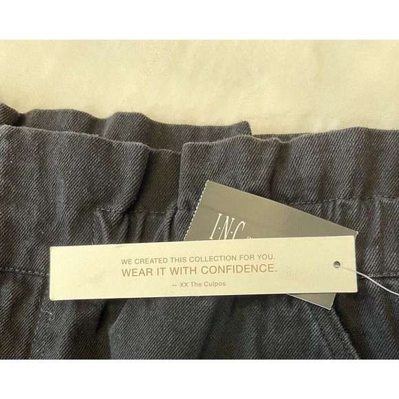 Culpos X Inc Women Paperbag Jeans 18 Black High Rise Elastic Waist Pockets NEW - Picture 11 of 11